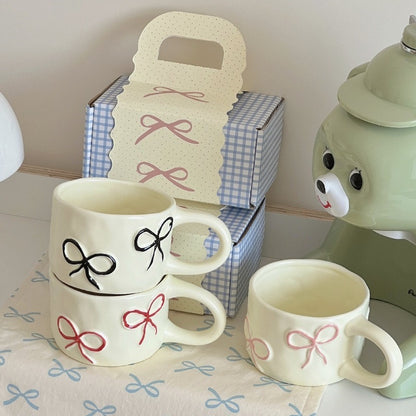 Pink Bow Handcrafted Mug