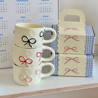 Pink Bow Handcrafted Mug