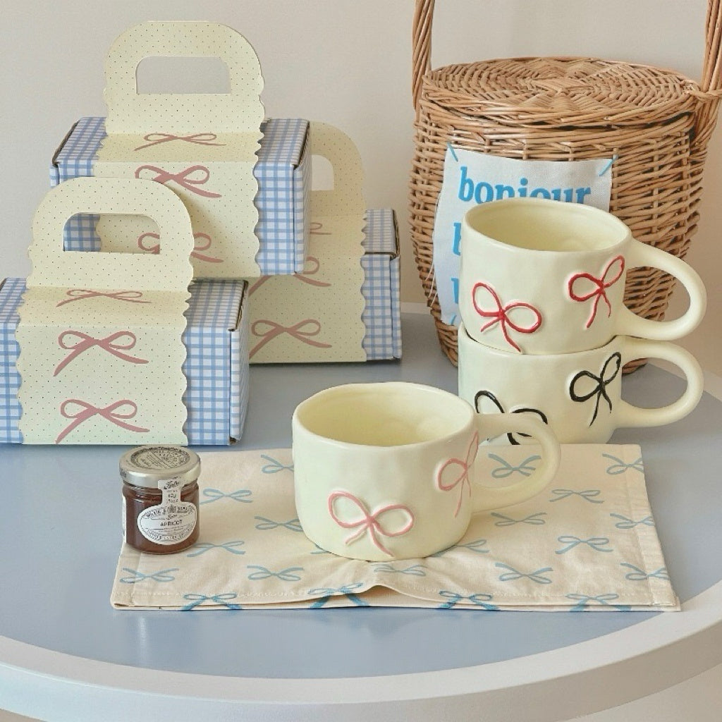 Pink Bow Handcrafted Mug