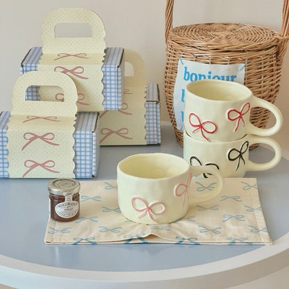Pink Bow Handcrafted Mug