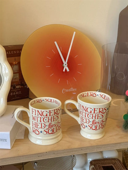 Vintage Red Lettering Ceramic Tableware