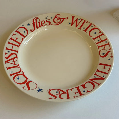 Vintage Red Lettering Ceramic Tableware