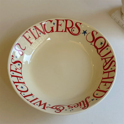 Vintage Red Lettering Ceramic Tableware