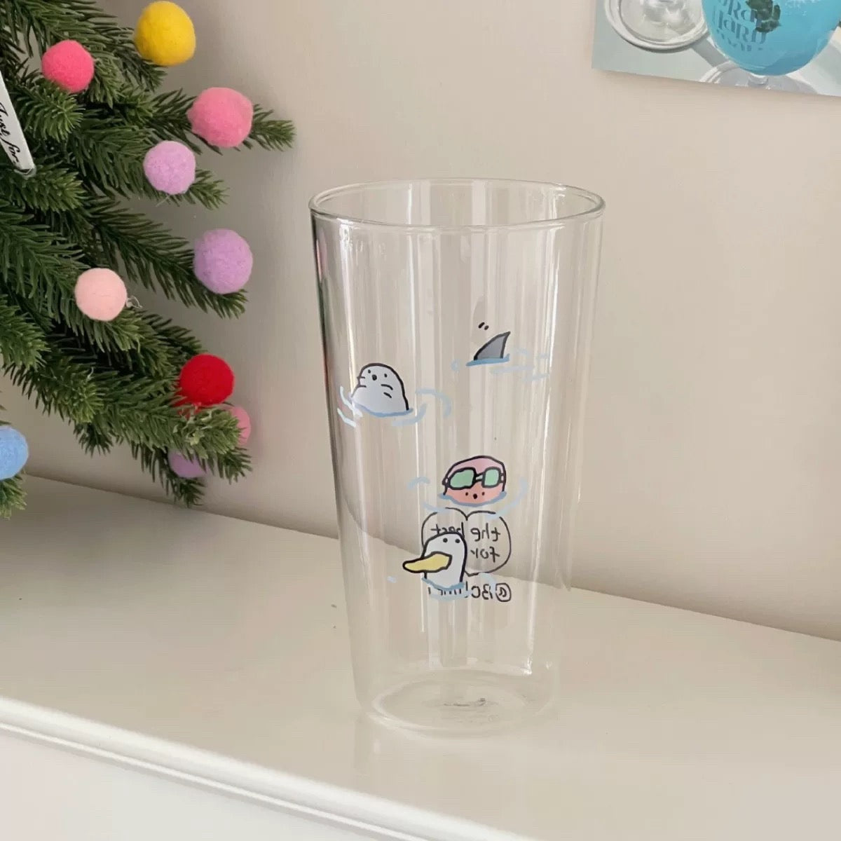 Swimming Party Large-capacity Borosilicate Glass Cup