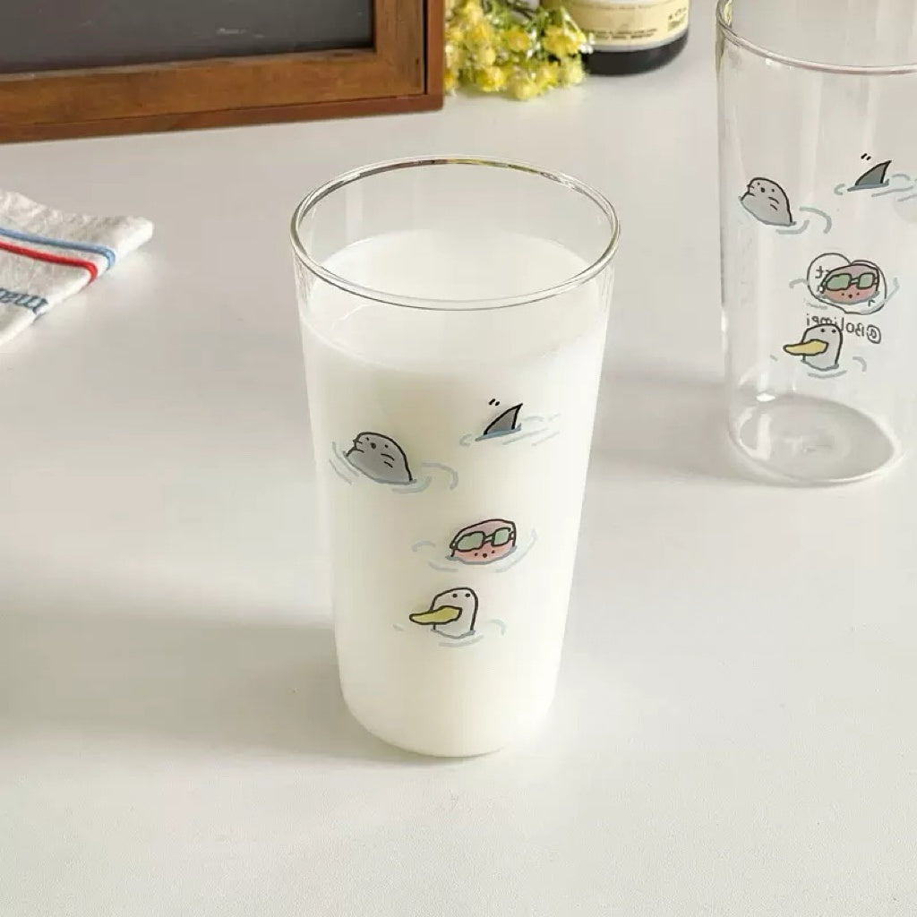 Swimming Party Large-capacity Borosilicate Glass Cup