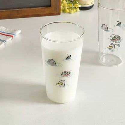 Swimming Party Large-capacity Borosilicate Glass Cup