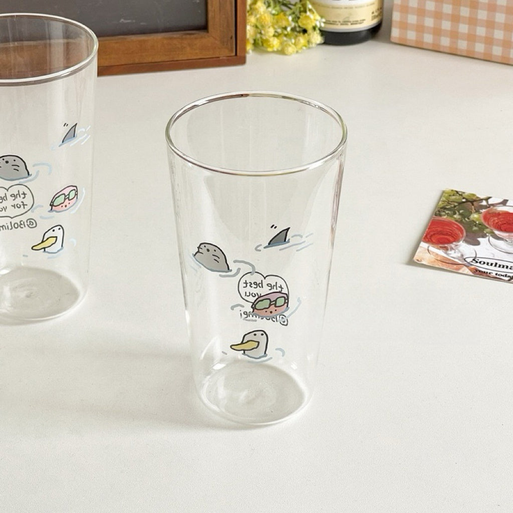Swimming Party Large-capacity Borosilicate Glass Cup