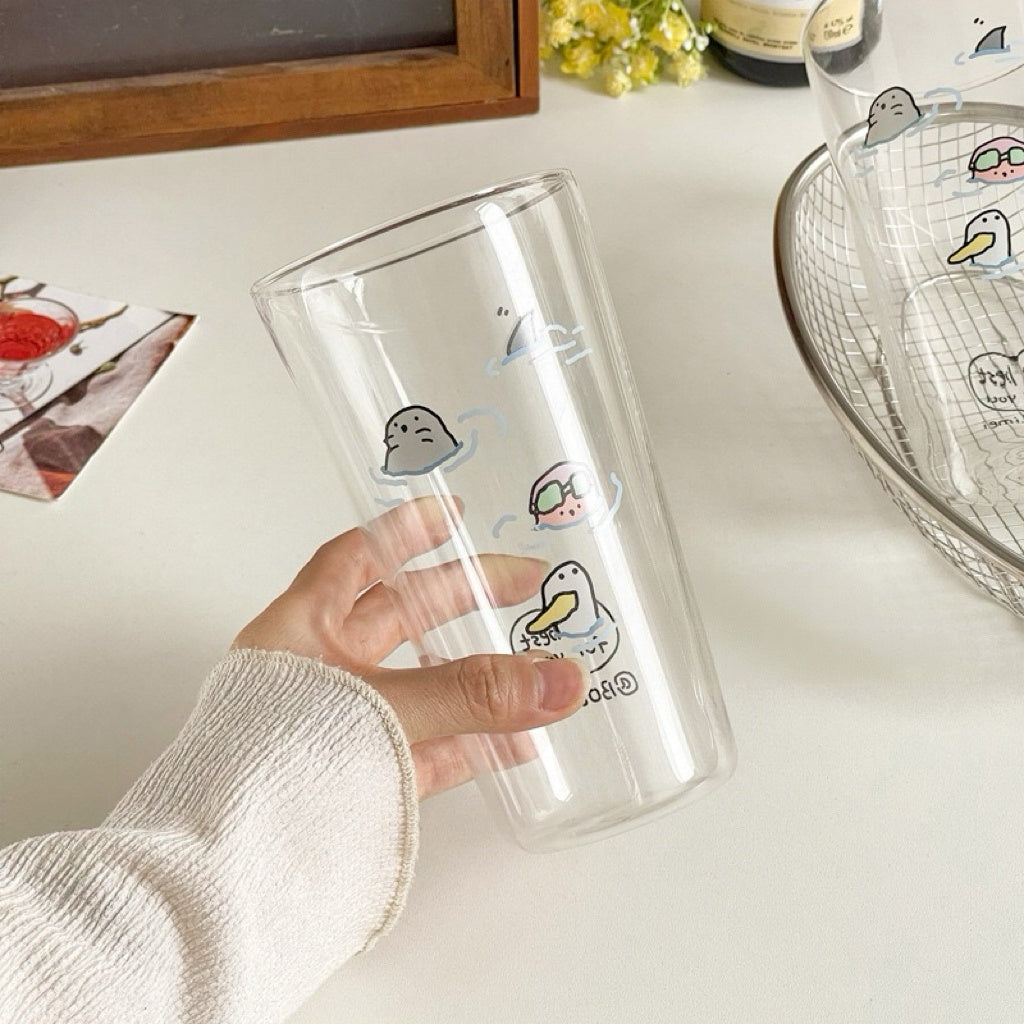 Swimming Party Large-capacity Borosilicate Glass Cup
