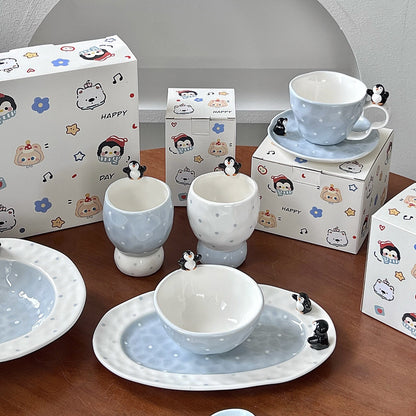 Penguin Polka Dot Ceramic Tableware