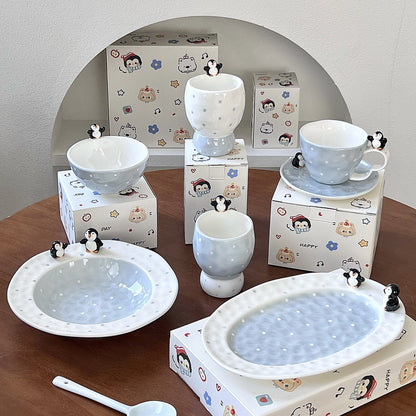 Penguin Polka Dot Ceramic Tableware