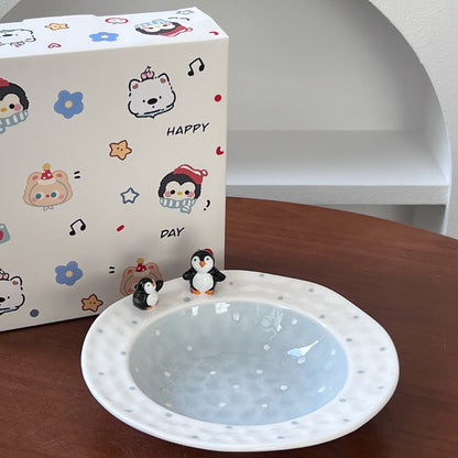 Penguin Polka Dot Ceramic Tableware