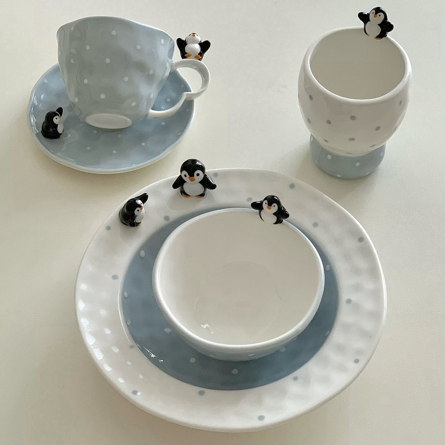 Penguin Polka Dot Ceramic Tableware
