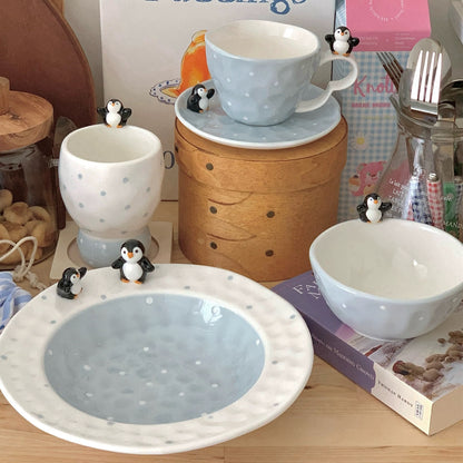 Penguin Polka Dot Ceramic Tableware