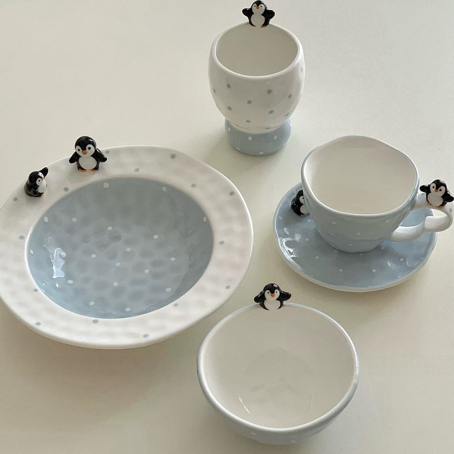 Penguin Polka Dot Ceramic Tableware