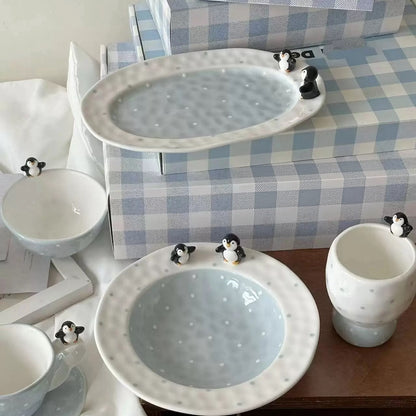 Penguin Polka Dot Ceramic Tableware