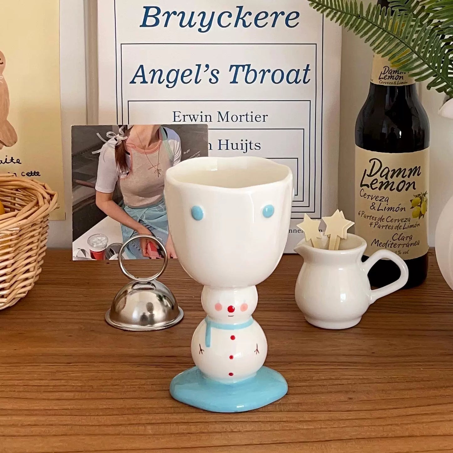 Snowman & Santa Claus Goblet with Gift Bag
