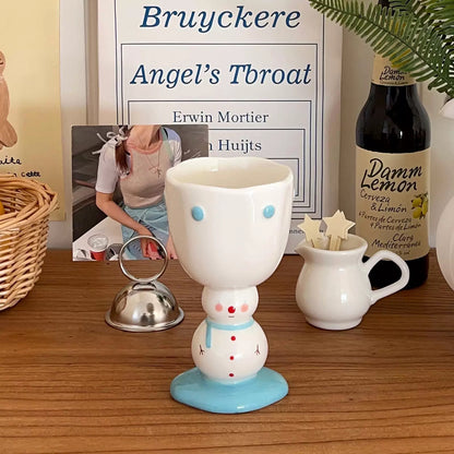 Snowman & Santa Claus Goblet with Gift Bag