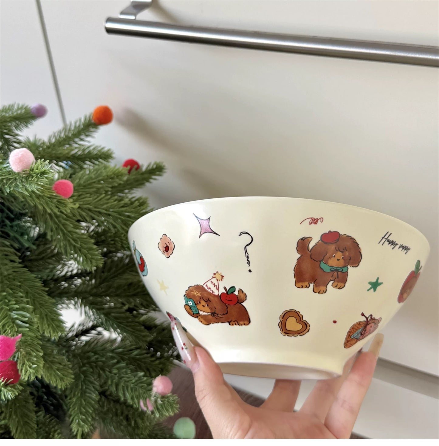 Cute Animal Illustration Ceramic Bowl
