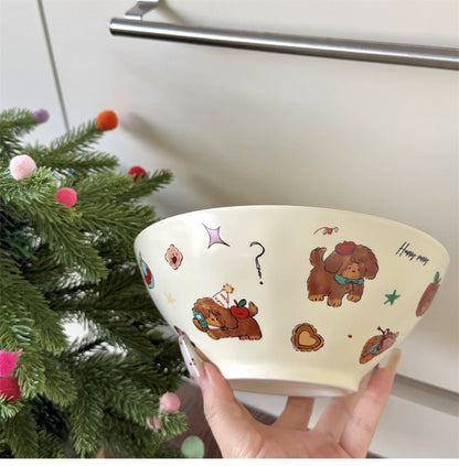 Cute Animal Illustration Ceramic Bowl