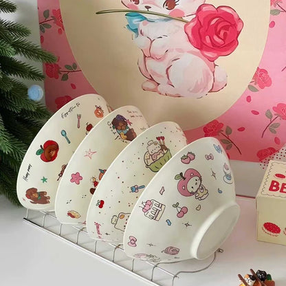 Cute Animal Illustration Ceramic Bowl