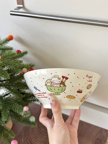 Cute Animal Illustration Ceramic Bowl