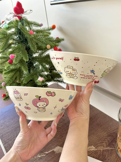 Cute Animal Illustration Ceramic Bowl