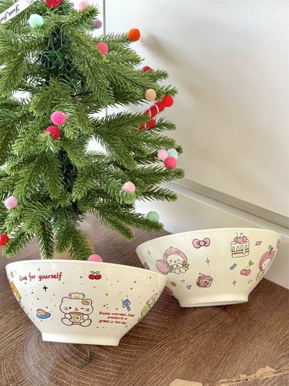 Cute Animal Illustration Ceramic Bowl