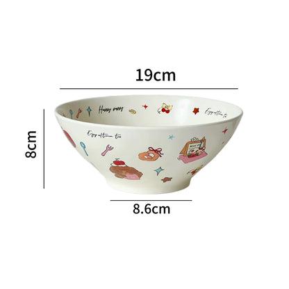 Cute Animal Illustration Ceramic Bowl