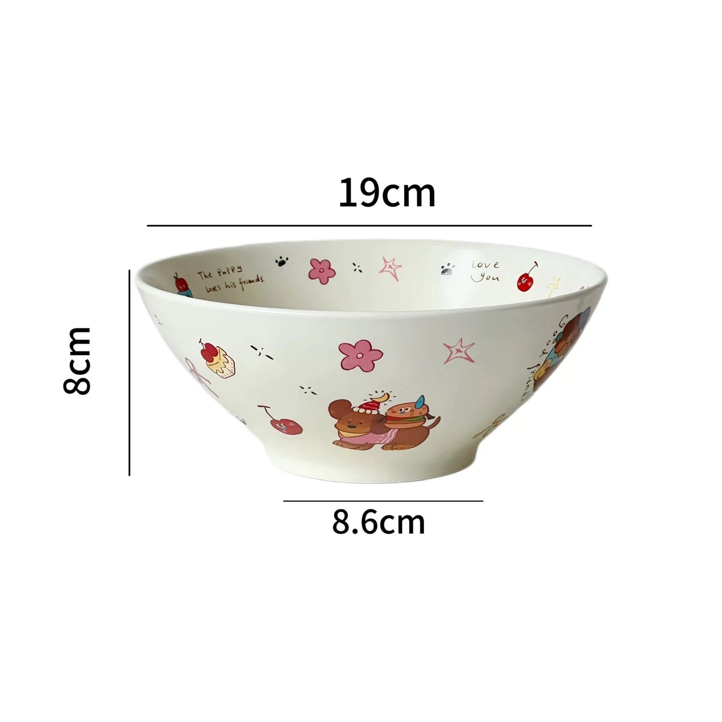 Cute Animal Illustration Ceramic Bowl