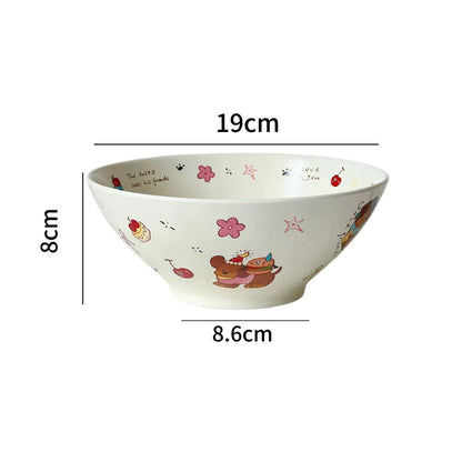 Cute Animal Illustration Ceramic Bowl