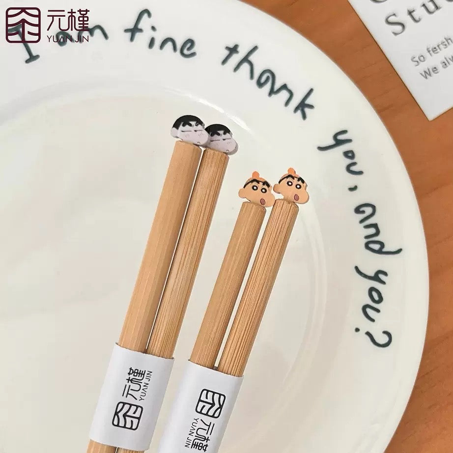 Crayon Shin-chan Yellow Hat Handmade Wooden Chopsticks (Yellow Hat Only)