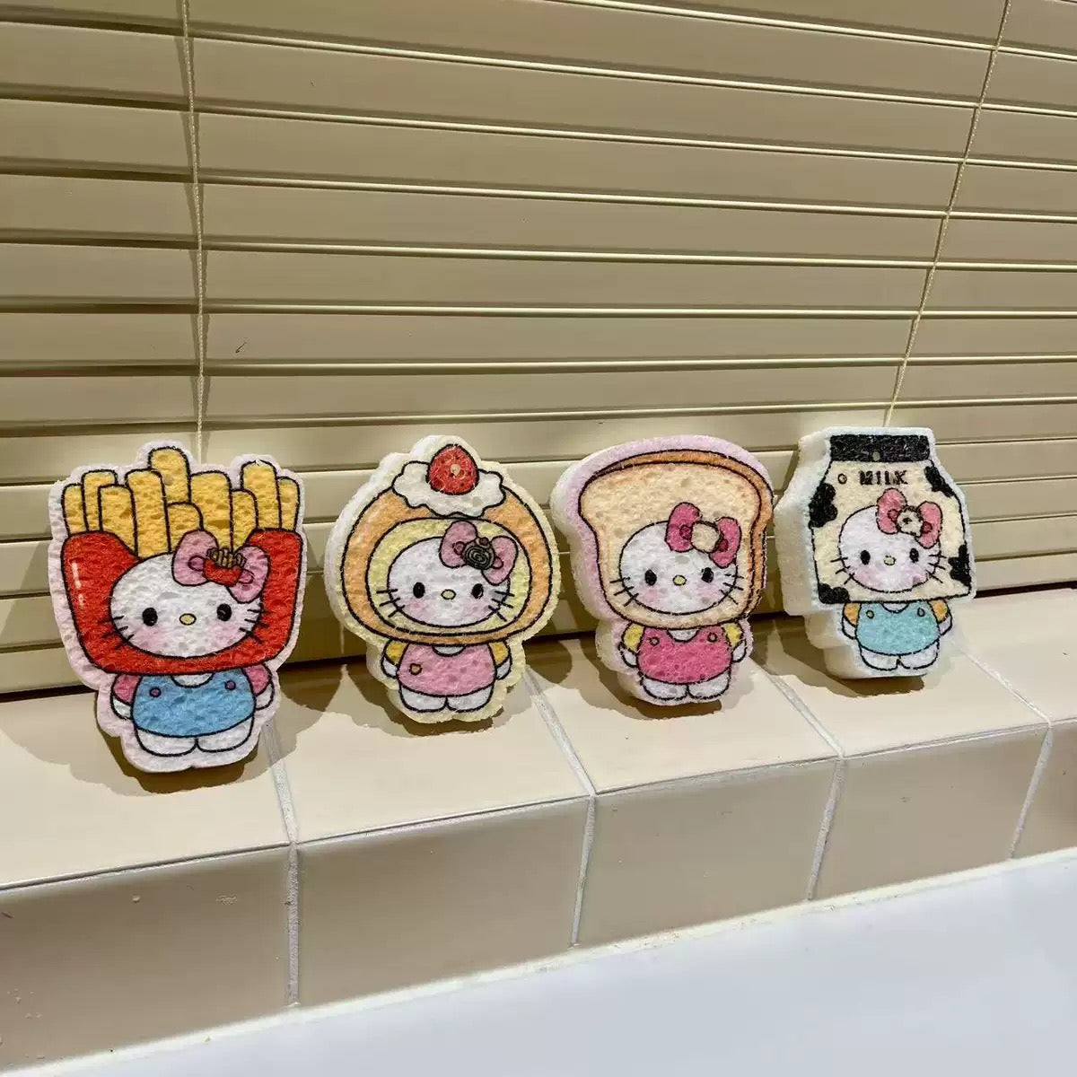 Cute Kitty-Shaped Wood Pulp Dishwashing Sponge