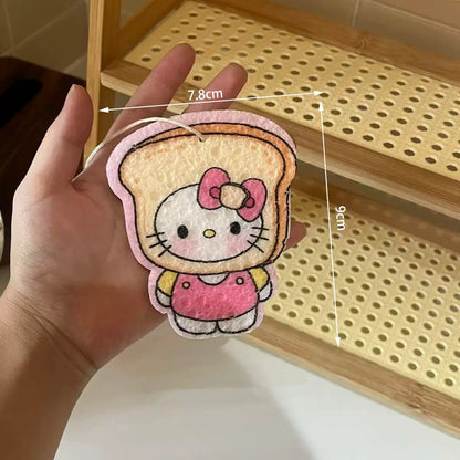 Cute Kitty-Shaped Wood Pulp Dishwashing Sponge
