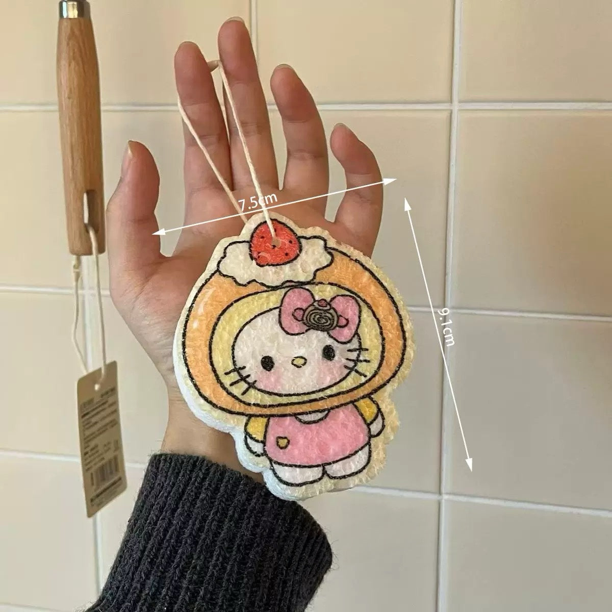 Cute Kitty-Shaped Wood Pulp Dishwashing Sponge