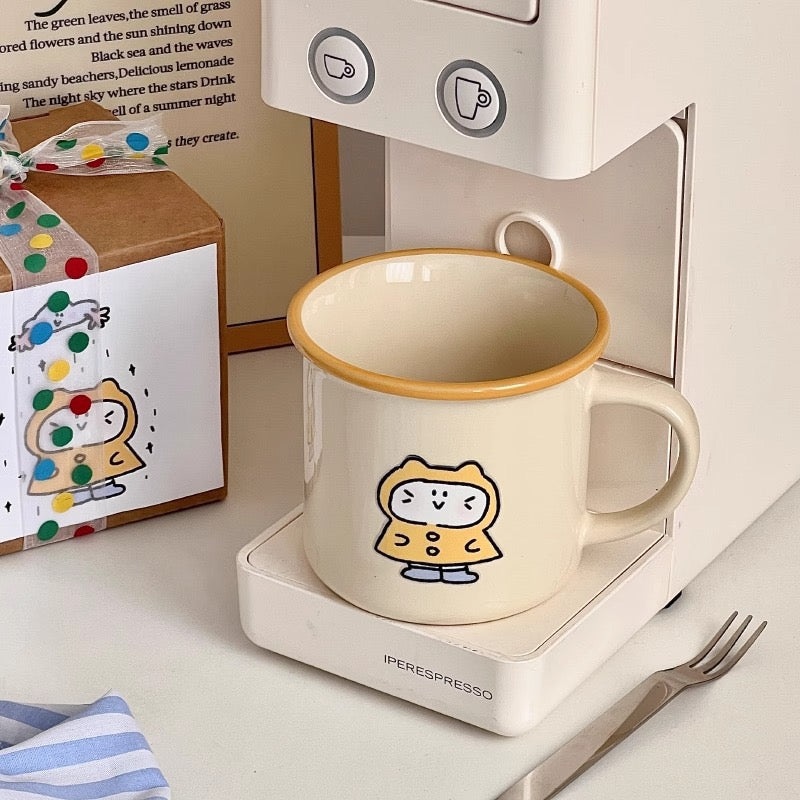 Butter Yellow Raincoat Cat Mug