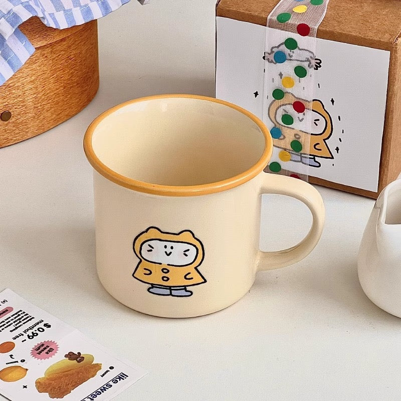 Butter Yellow Raincoat Cat Mug