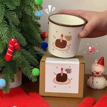 Brown Birthday Cake Puppy Mug