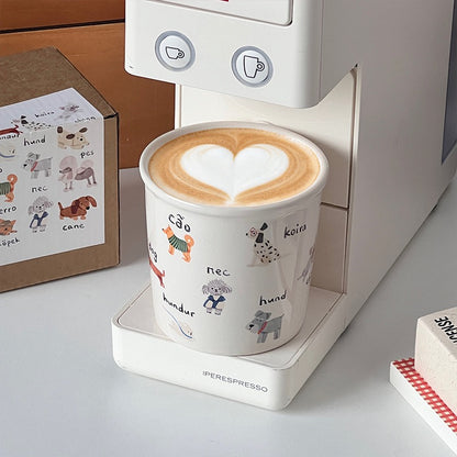 Cute Doodle Puppy Ceramic Handheld Mug