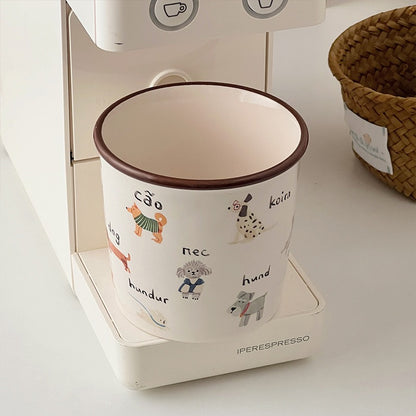 Cute Doodle Puppy Ceramic Handheld Mug