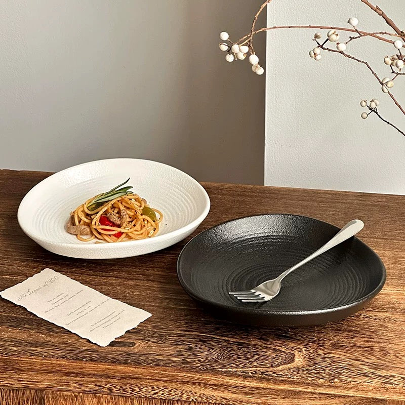 Minimal Stone-Texture Ceramic Plate