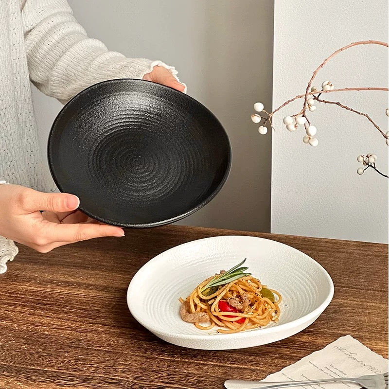 Minimal Stone-Texture Ceramic Plate