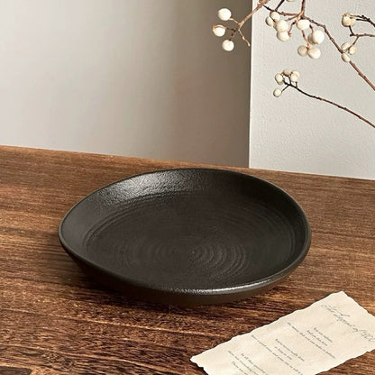 Minimal Stone-Texture Ceramic Plate