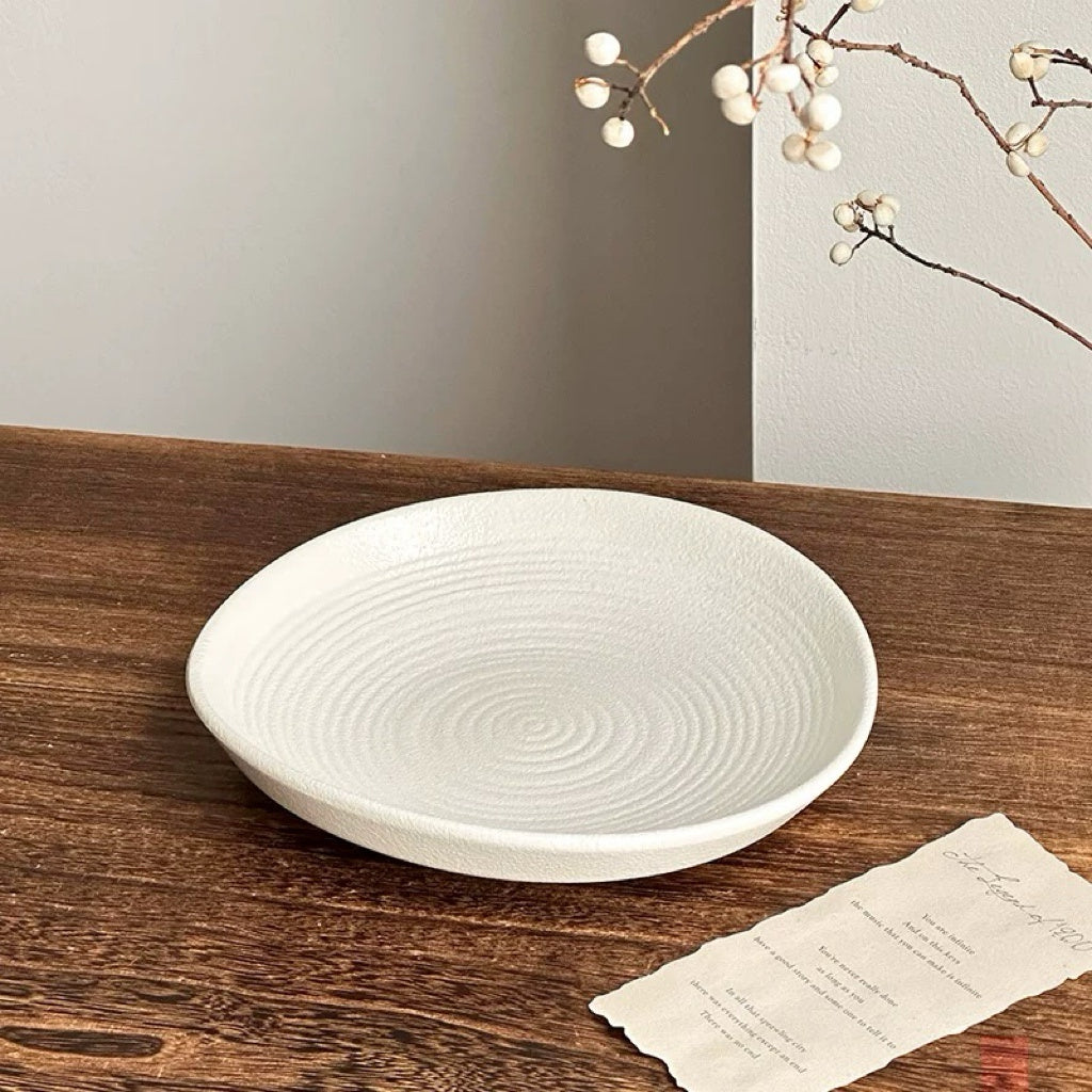 Minimal Stone-Texture Ceramic Plate