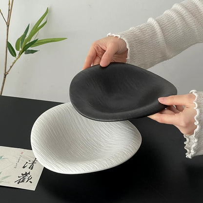 Stone-Texture Cloud-Shaped Ceramic Plate