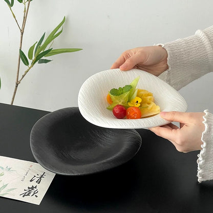 Stone-Texture Cloud-Shaped Ceramic Plate