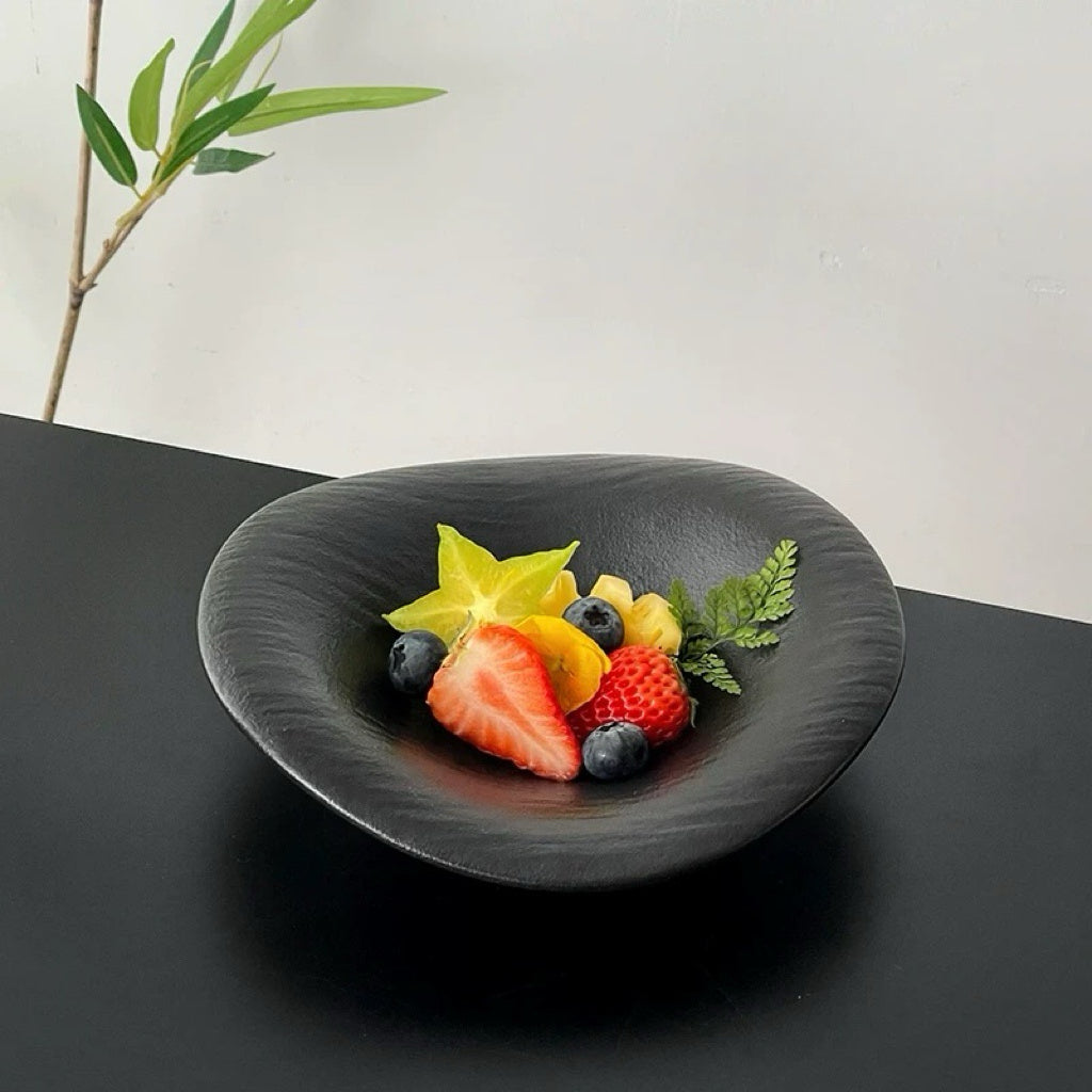 Stone-Texture Cloud-Shaped Ceramic Plate