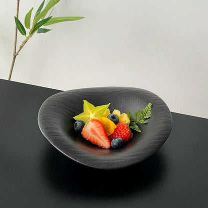 Stone-Texture Cloud-Shaped Ceramic Plate