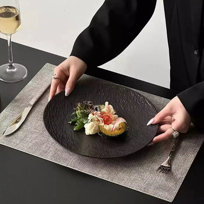 Sand-Flow Stone Texture Dinner Plate
