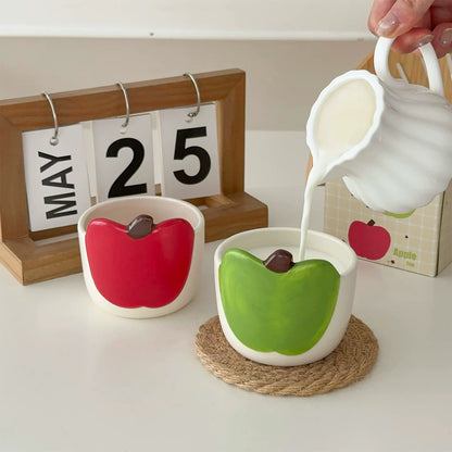Cute Apple-Shaped Ceramic Mug