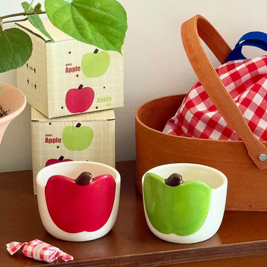 Cute Apple-Shaped Ceramic Mug